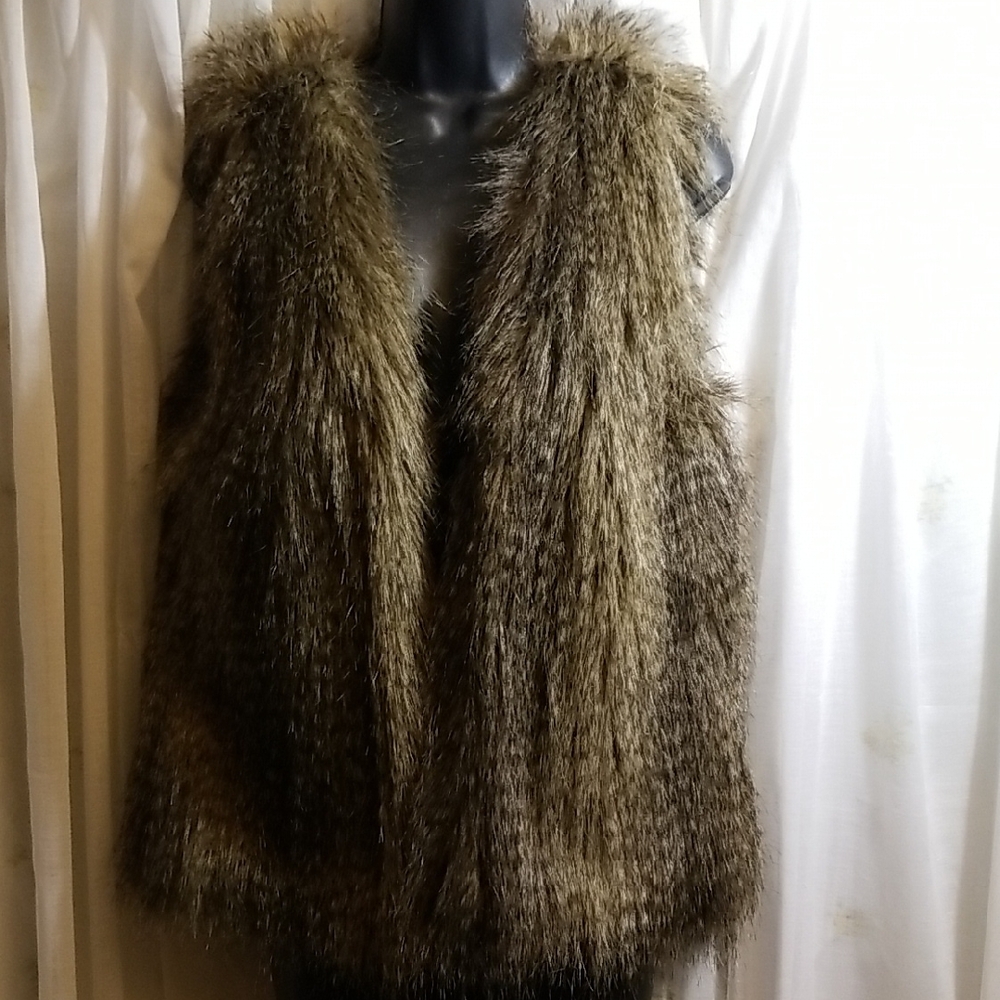 NWOT "Divided" Faux Fur Vest
